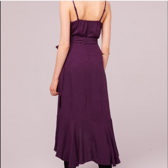 BAND OF GYPSIES RODEO DR BROCADE RUFFLE WRAP MIDI DRESS - Picture 2 of 8